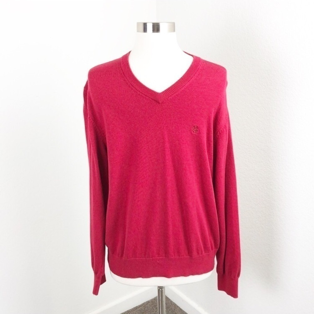 IZOD red knit v-neck sweater